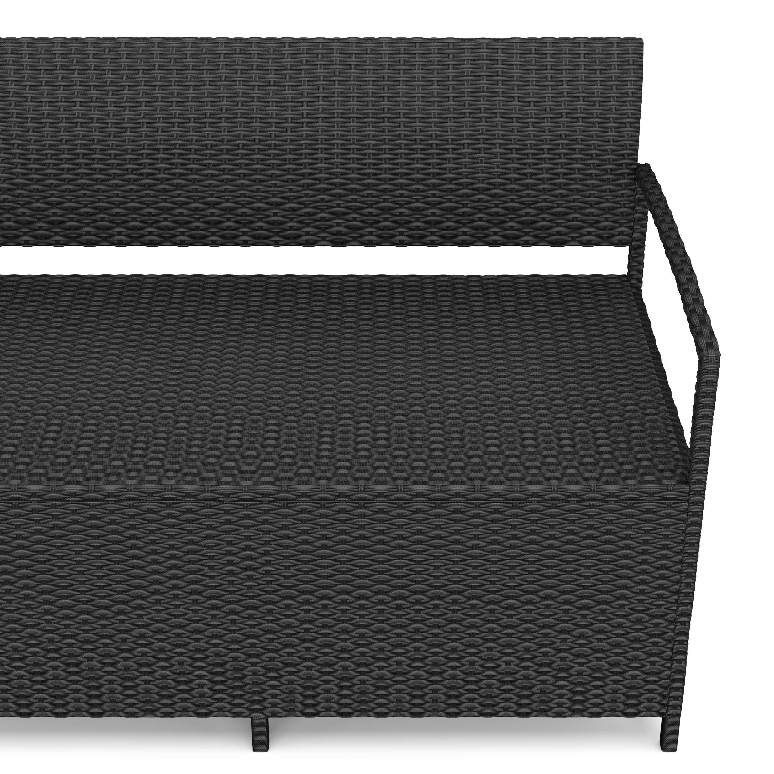 Truhenbank Rattan SUNNY 118 cm schwarz