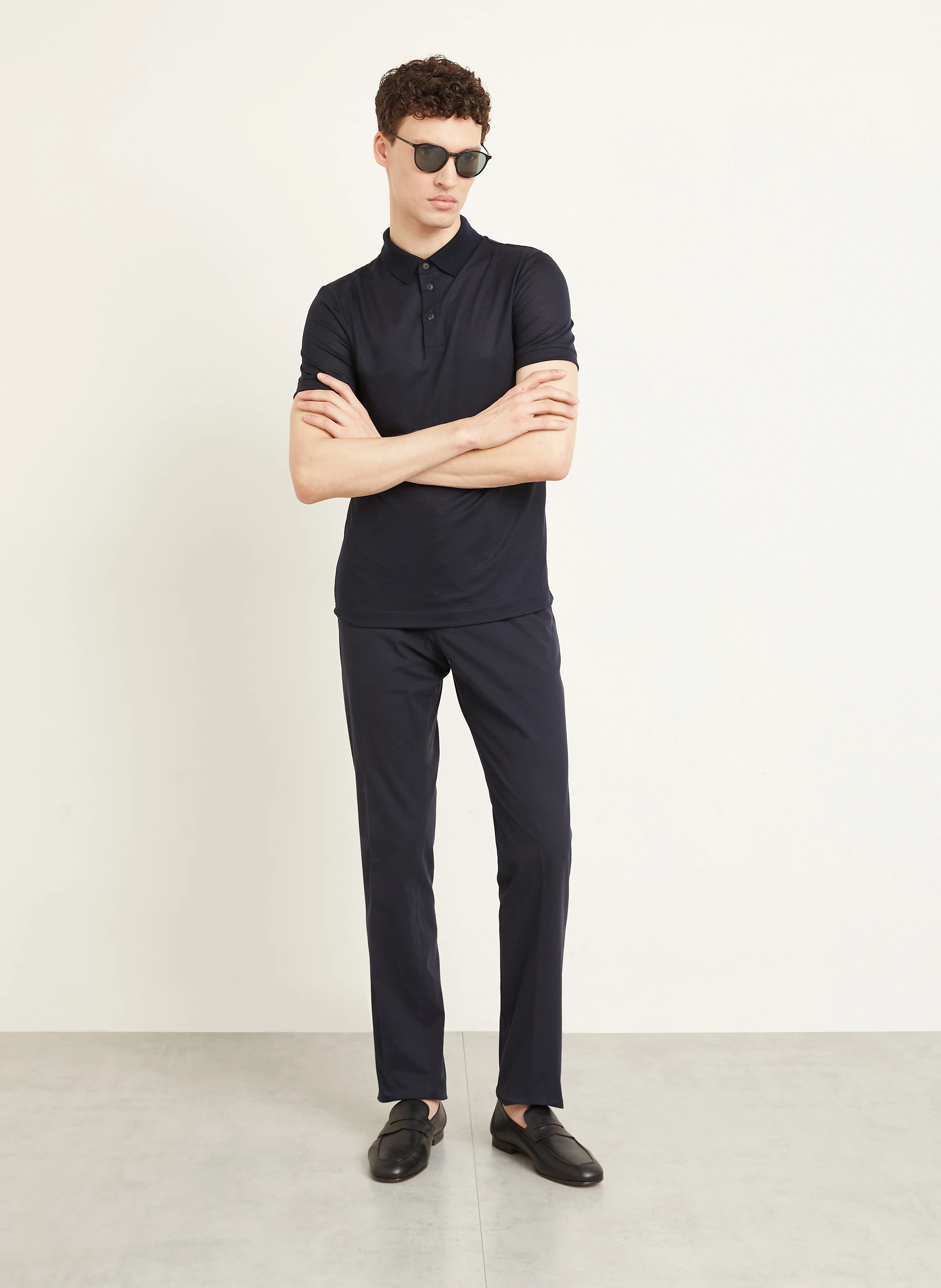 GIORGIO ARMANI Piqué-Poloshirt aus Merinowolle