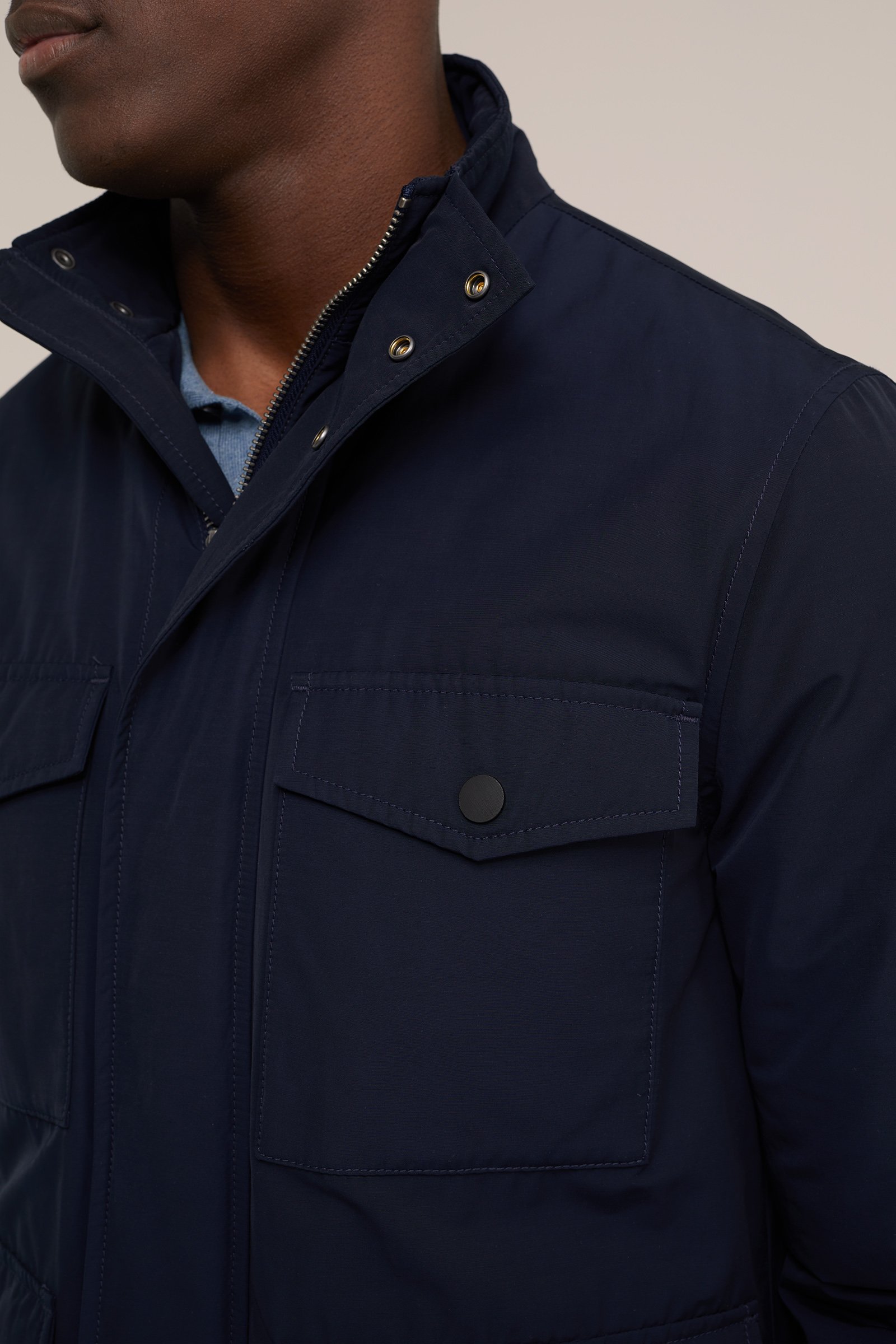 waterafstotend jack met opgestikte zakken WE Fashion Marineblauw