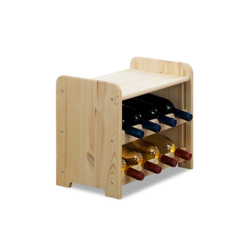 PROREGAL Wijnrek Pinot Vine C HxBxD 36 x 44 x 26,5 cm 8 Flessen Massief grenenhout Natuurlijk Onbehandeld