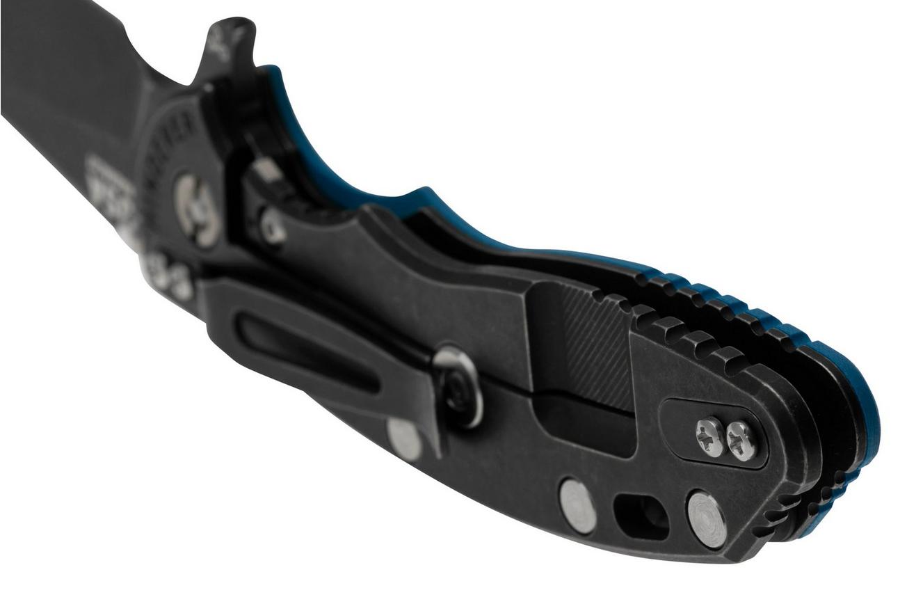 Rick Hinderer XM18 3.5 Skinny Slicer Magnacut Black DLC Blue G10, zakmes