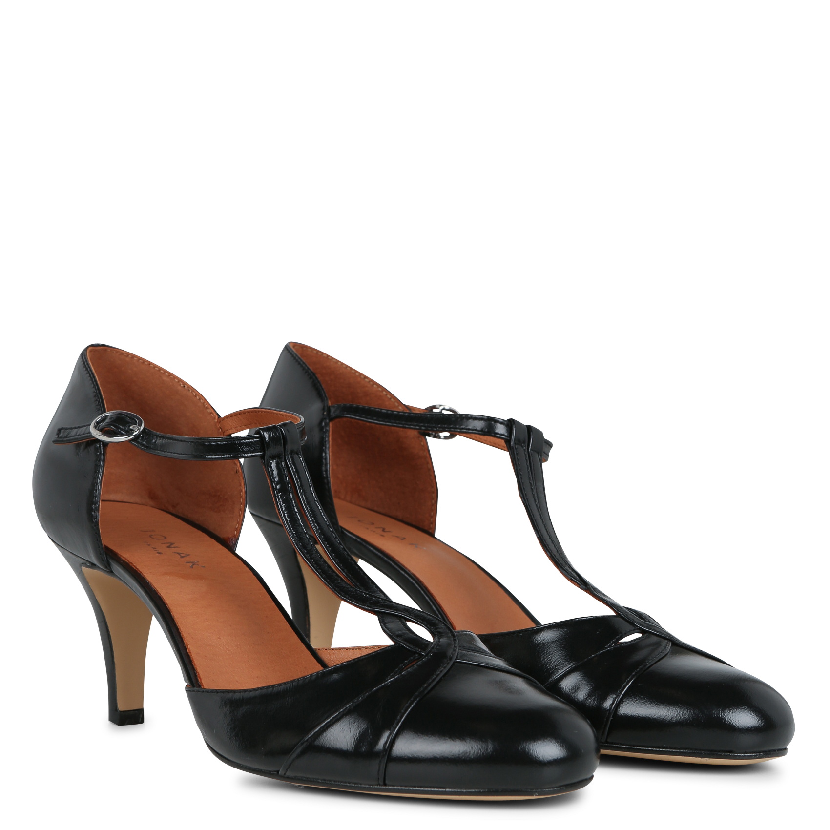 VERMEIL - Sandales à talons en cuir| Noir