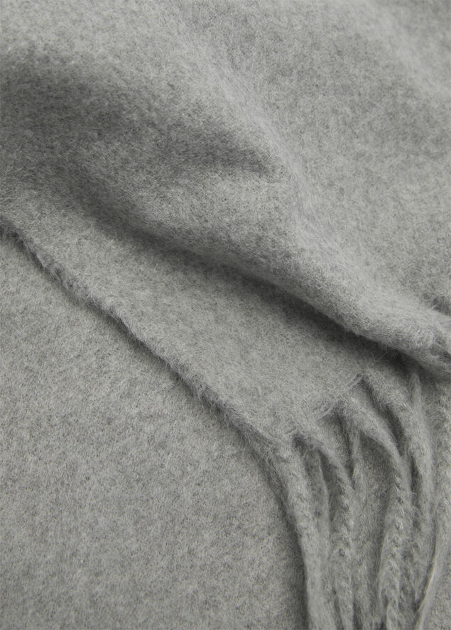MANGO Fringed edge scarf Lt pastel grey
