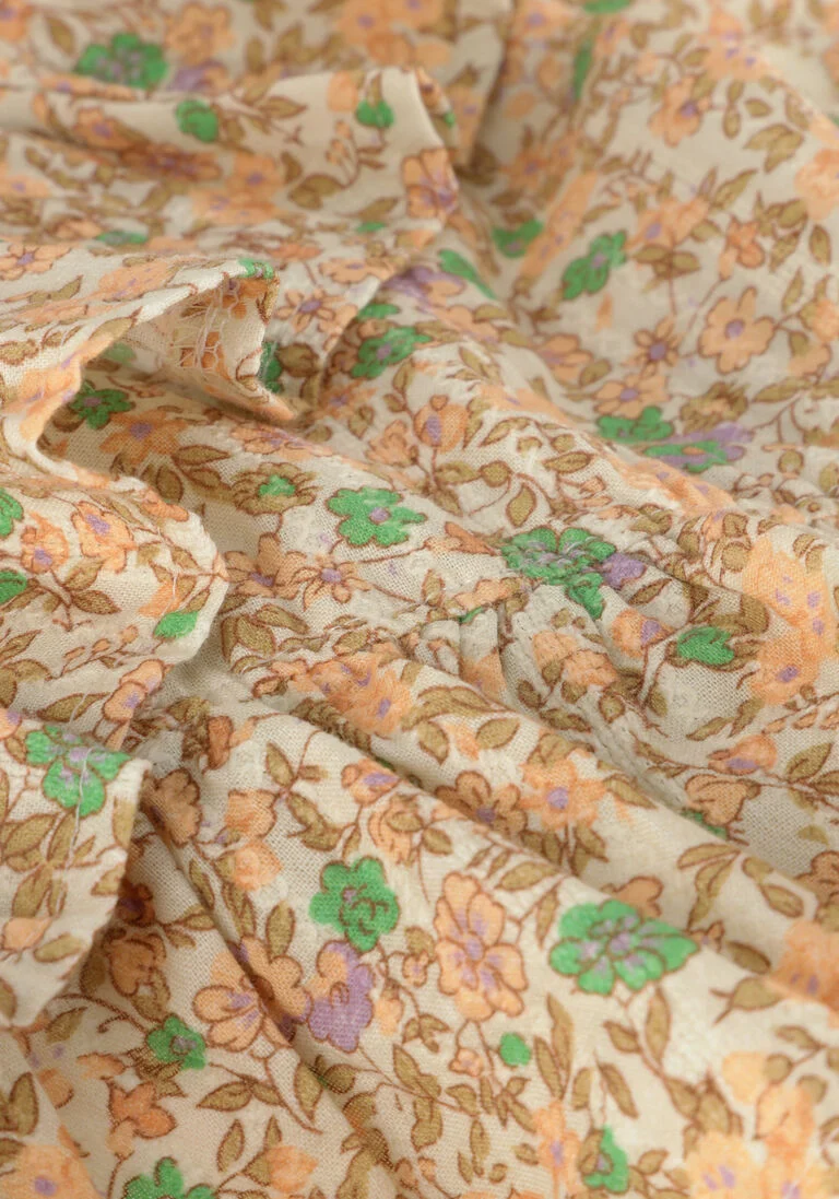 DAILY7 zand daily7 mini jurk flower dress structure