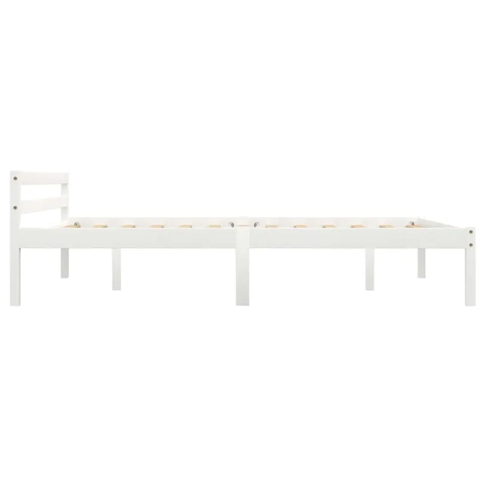 vidaXL - Bed frame met hoofdeinde - Wit - Massief grenenhout - 140x200 cm