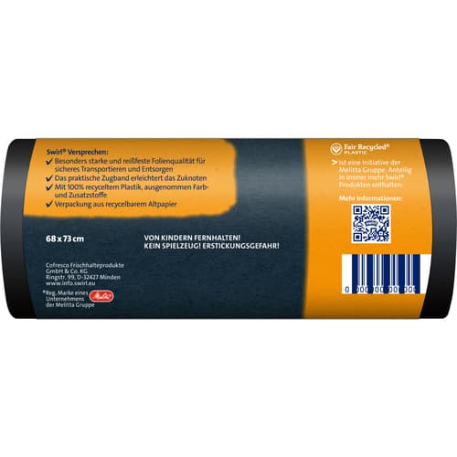 Swirl 60 l Schwerlast-Säcke Profi mit Zugband Reißfest & Dicht