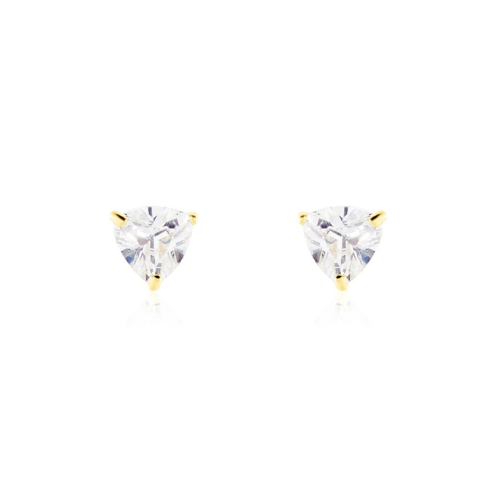 Boucles D'oreilles Puces Poinsettia Or Jaune Oxyde