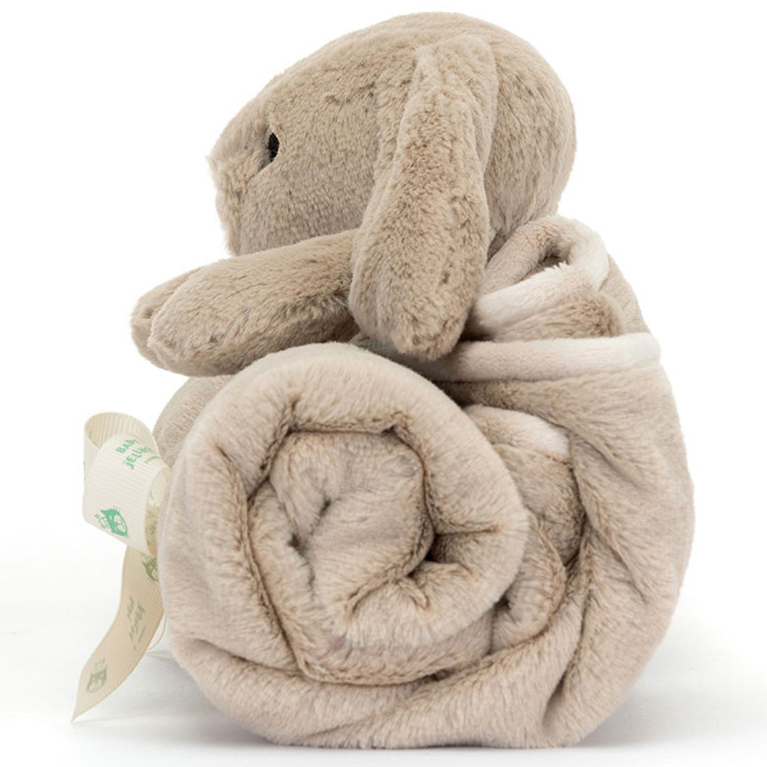 jellycat knuffeldekentje bashful konijn - beige - 70x56 cm
