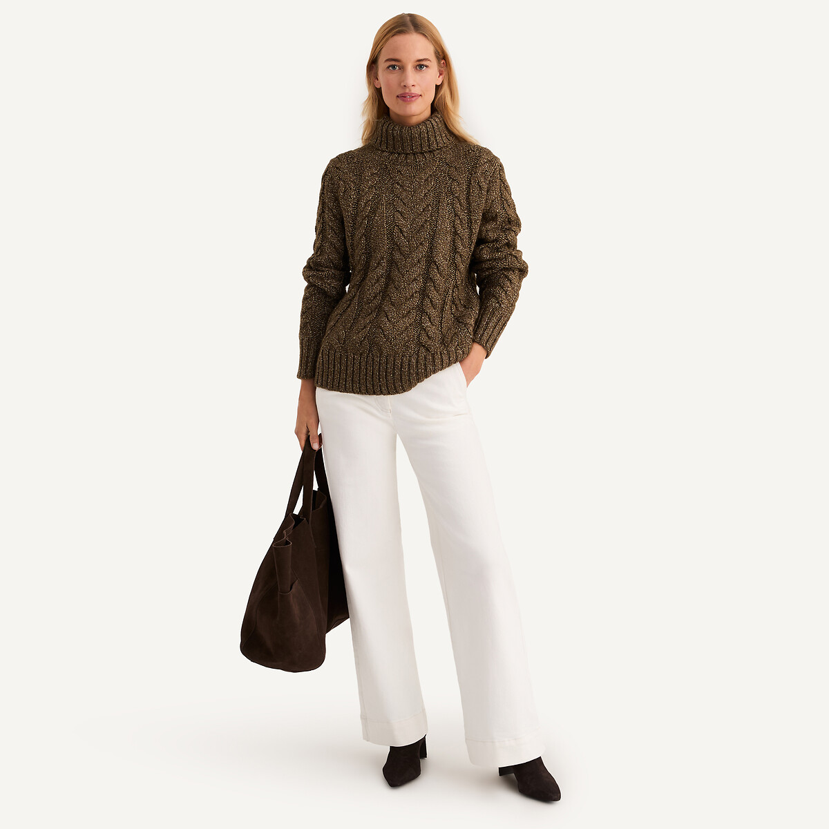 ANNE WEYBURN<br>Collant grosso com gola alta