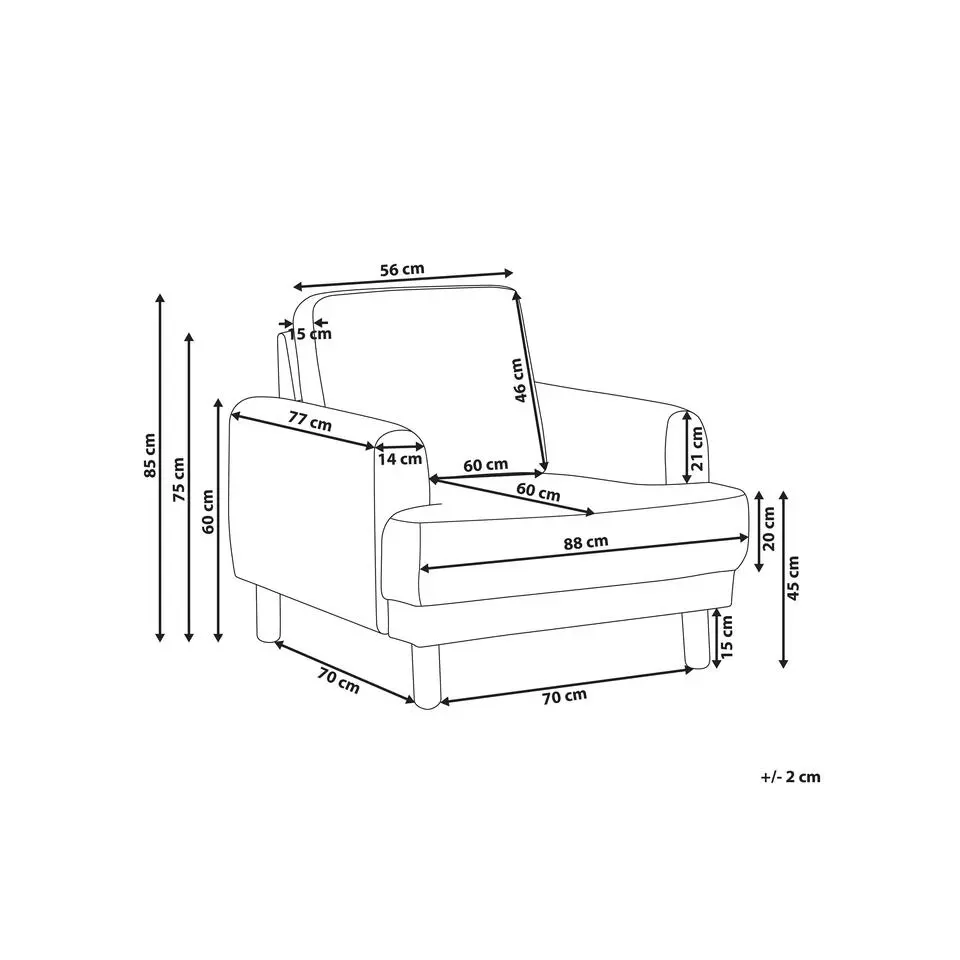 TUVE - Fauteuil - Off-white - Polyester