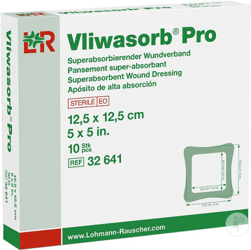 Vliwasorb Pro Pansement Super-Absorbant 12,5x12,5cm 10 Pièces (32641)
