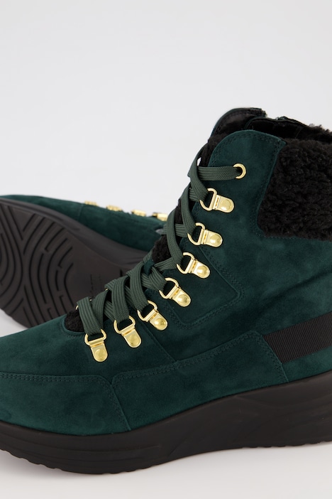 Vitaform Leder-Stiefeletten, Veloursleder, Weite H