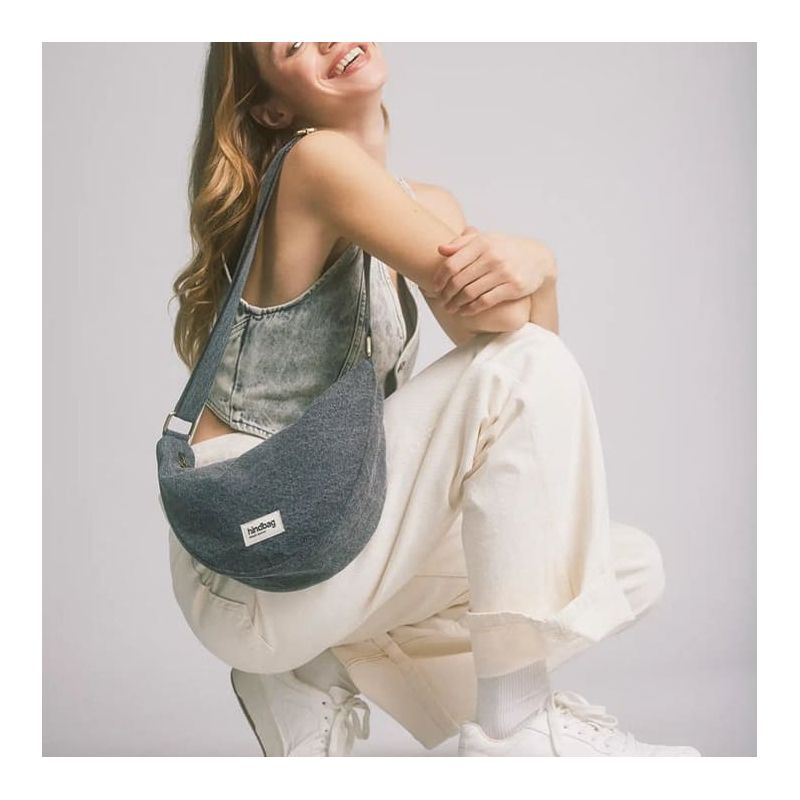 Sac banane Andréa 32 cm Denim Gris