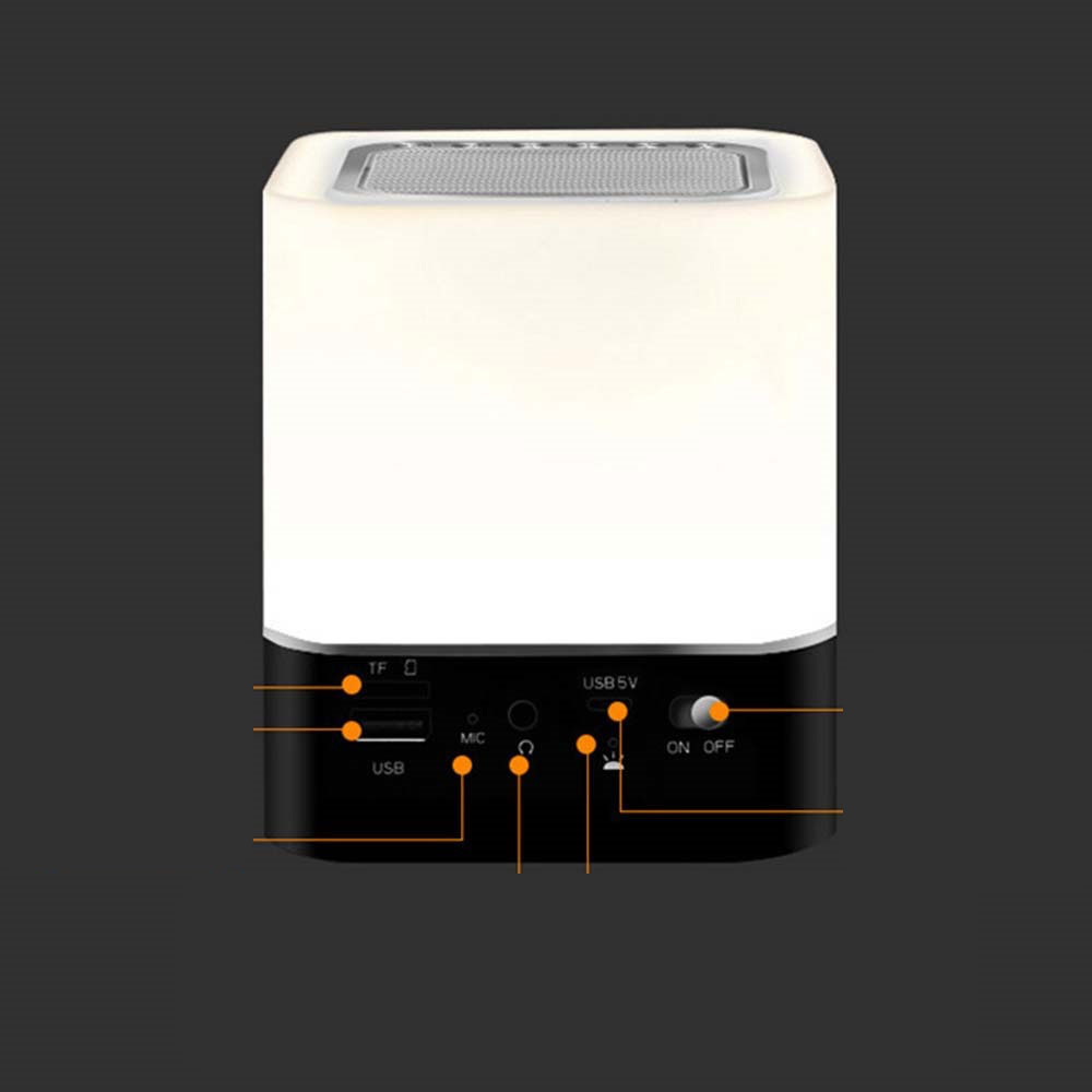 Smart Lampe Bluetooth 5.0 Lautsprecher RGB LED Stimmungsleuchte mit 1200mAh - Bunt