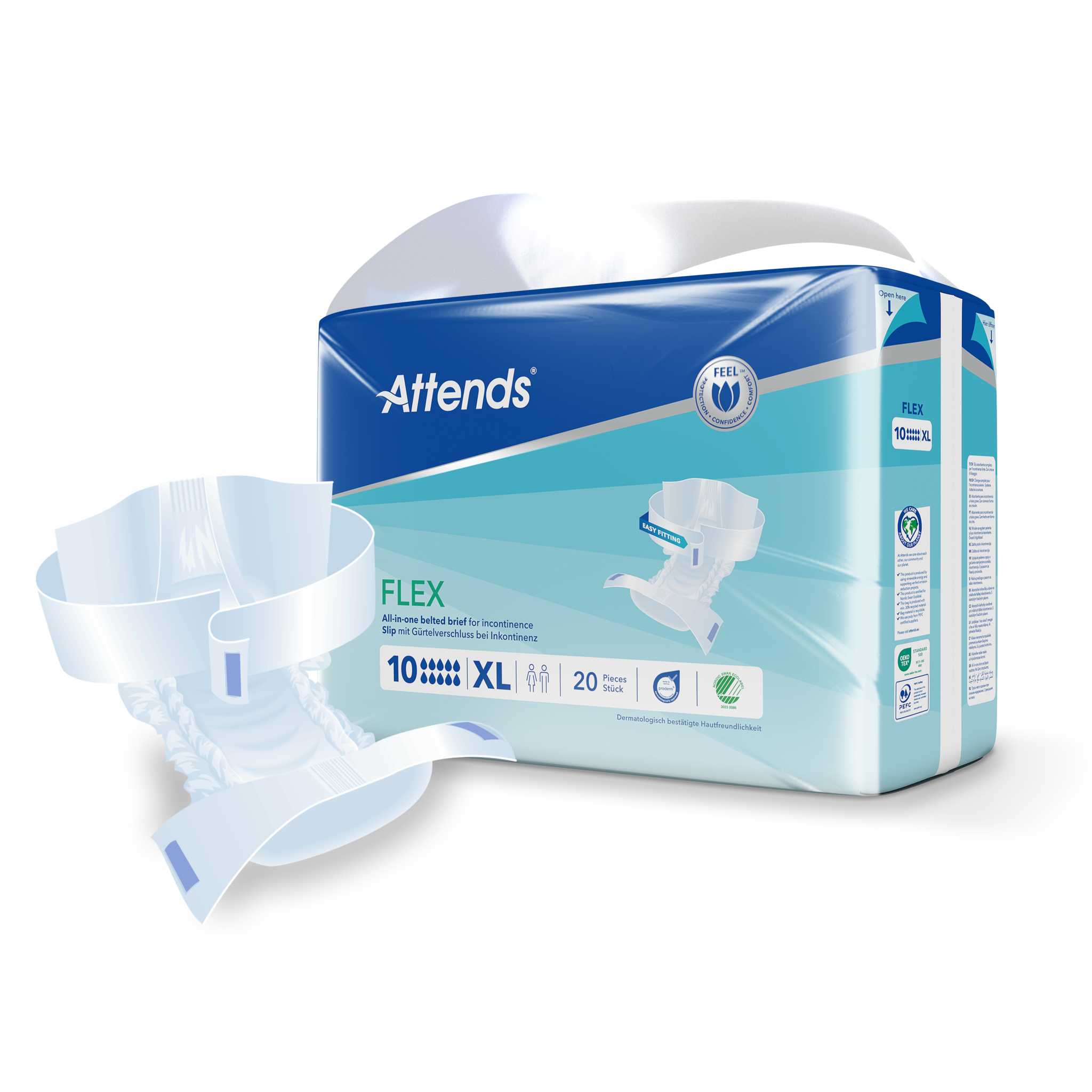Attends Flex 10 Maat Xl 100-155 Cm (20 Stuks)