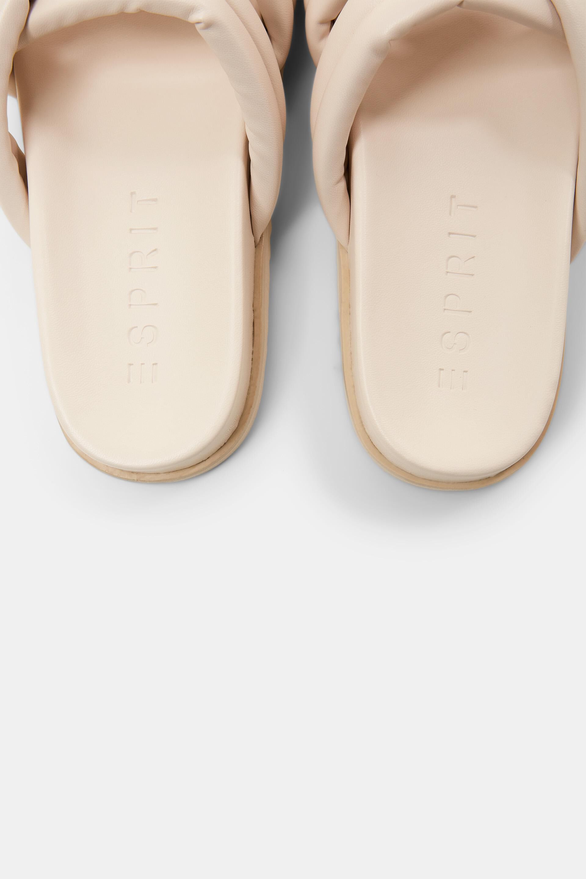 Sandales à enfiler en cuir vegan à brides croisées