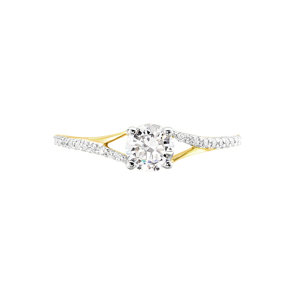 Bague Solitaire Jessa Or Jaune Oxyde De Zirconium