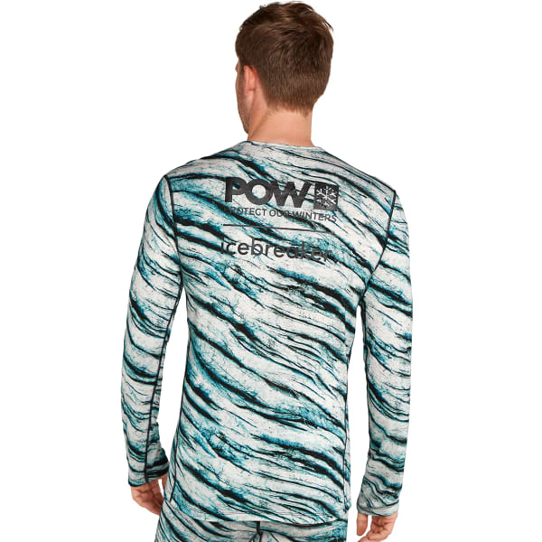 T-shirt thermique ICEBREAKER MER 200 OASIS LS CREWE POW AOP SNOW AOP