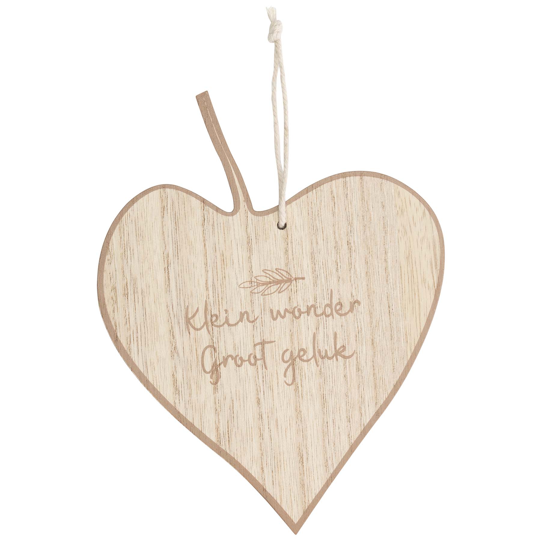 Prénatal hanger hart hout bruin