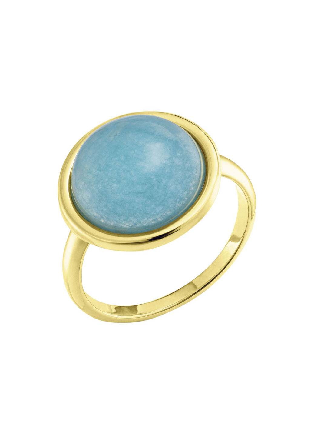 Eleganter Damenring mit echt blauem Chalcedon