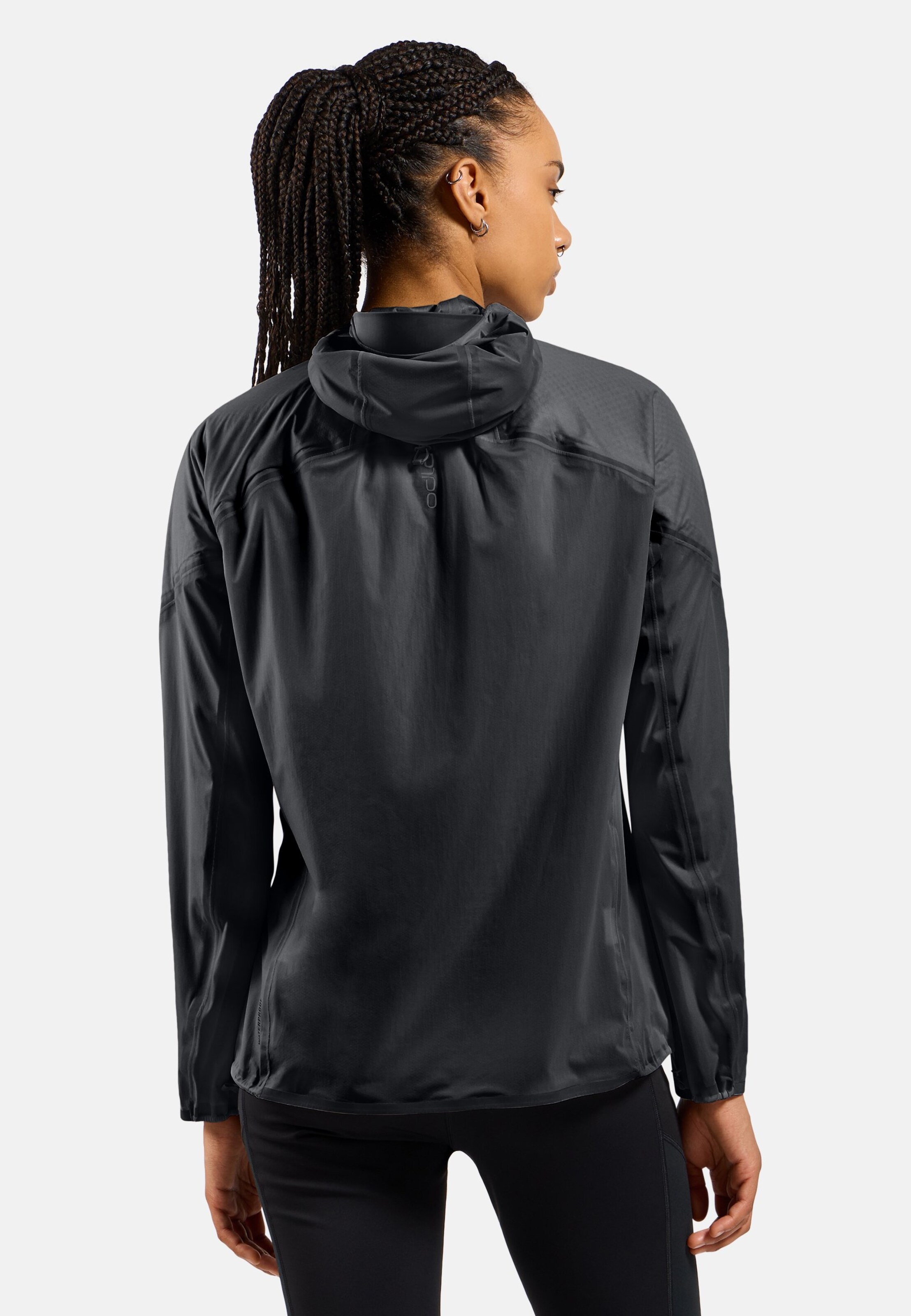 Isolierte und wasserdichte Dual Dry Performance Knit Laufjacke in black