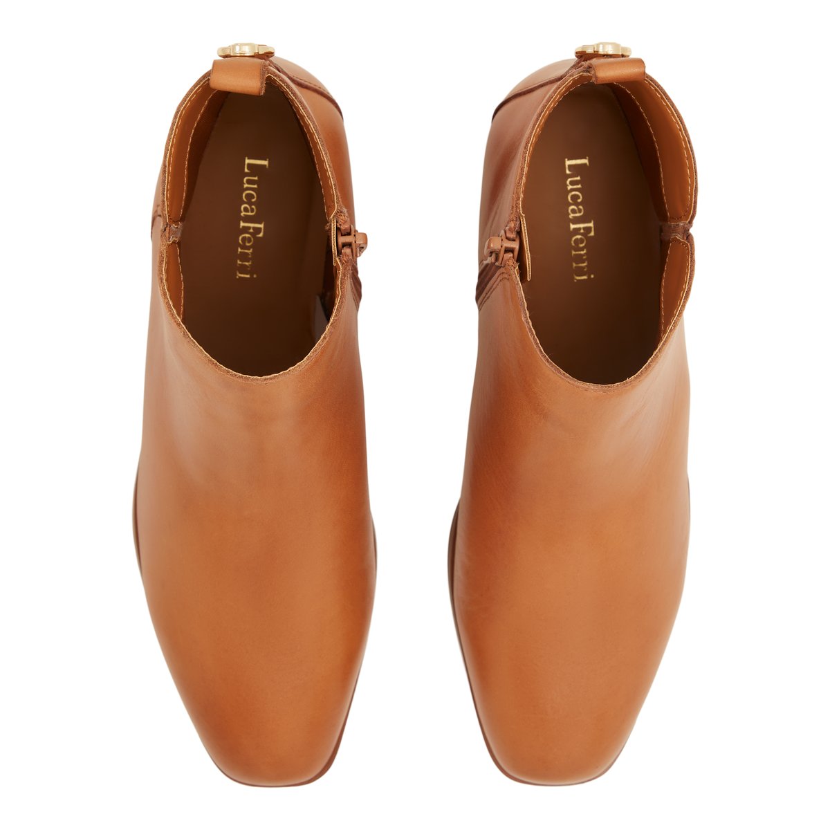 LUCA FERRI-Verita-Bottillon - Talon Bloc - Cognac