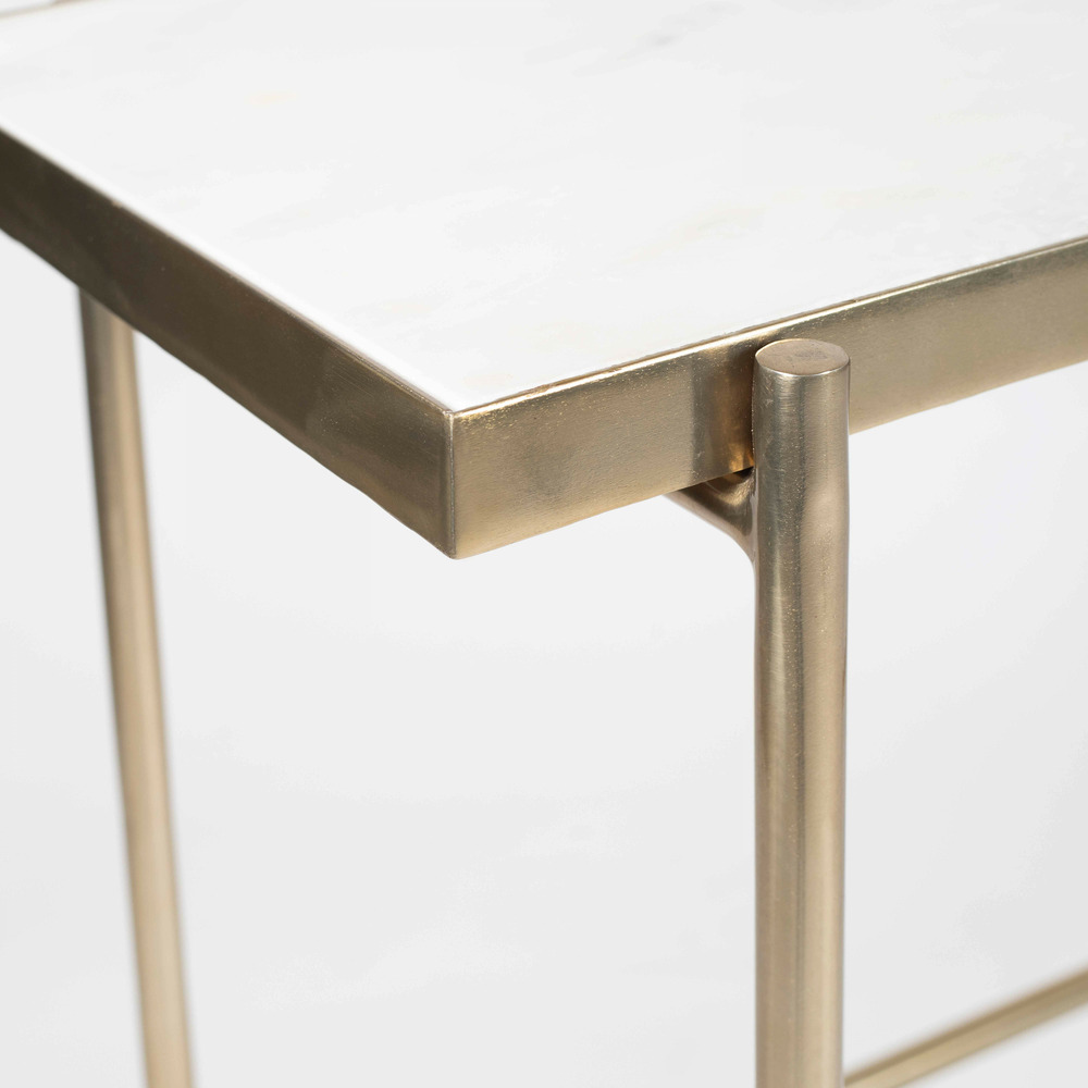 Console en marbre et métal 105 cm blanc