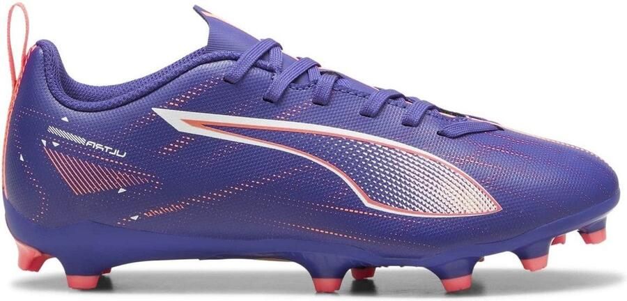 Puma Ultra 5 Play Jr. voetbalschoenen kobaltblauw wit koraalrood Imitatieleer 37
