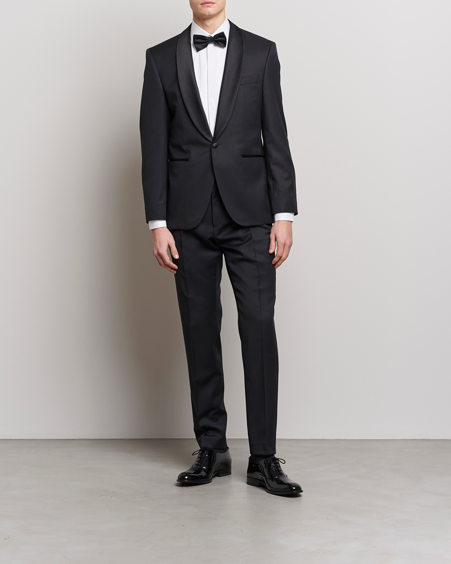 Genius Slim Fit Wool Trousers Black