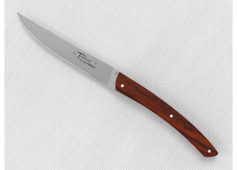 Service de 6 couteaux de table LE THIERS® avec un manche en bois de cocobolo et lame en acier inoxydable