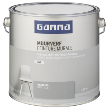 GAMMA muurverf keigrijs mat 2,5 liter
