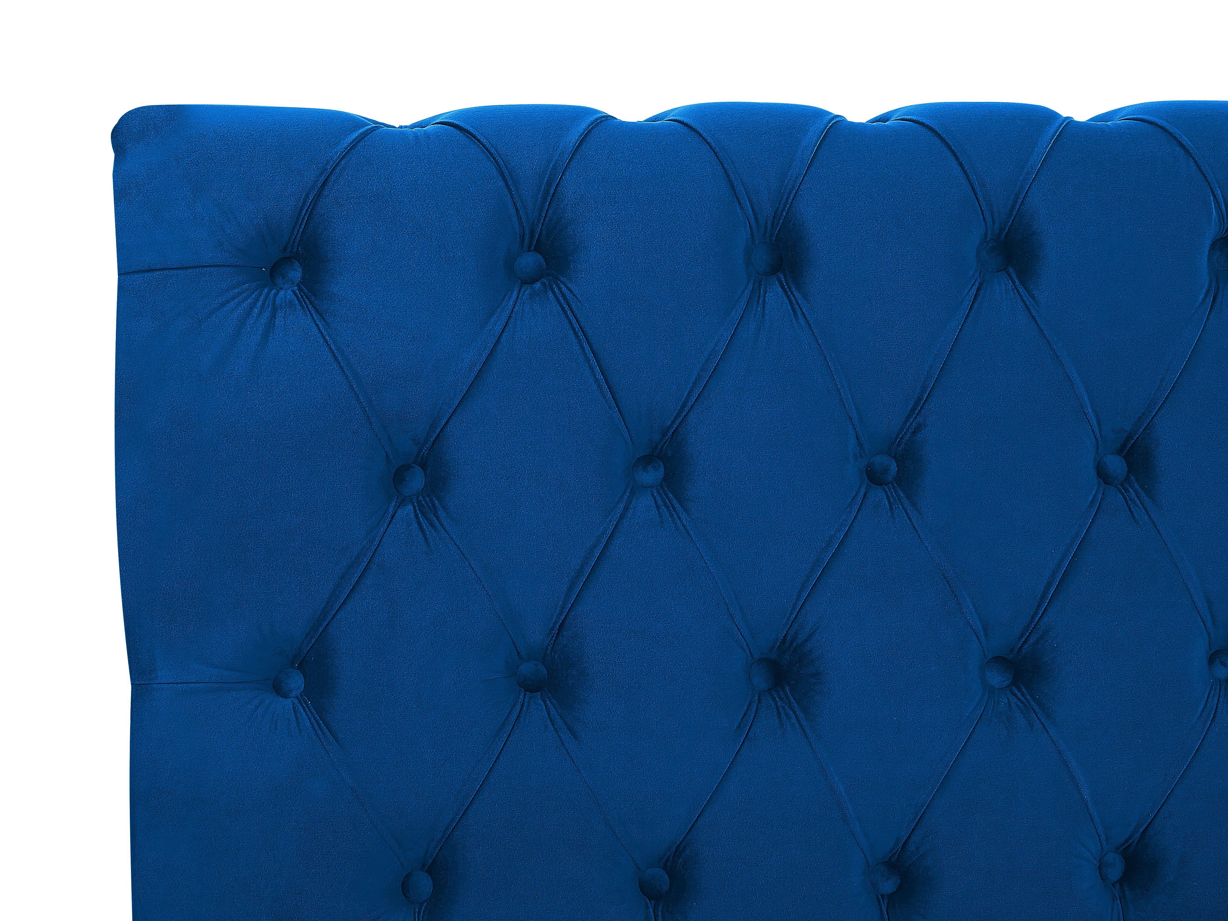Bed Fluweel AVALLON 180 x 200 cm Marineblauw