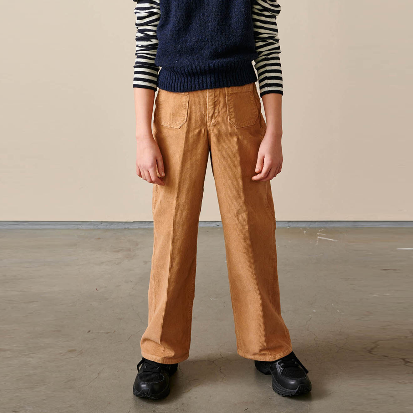 Bellerose Pantalon Pepy en Velours de coton côtelé biscuit