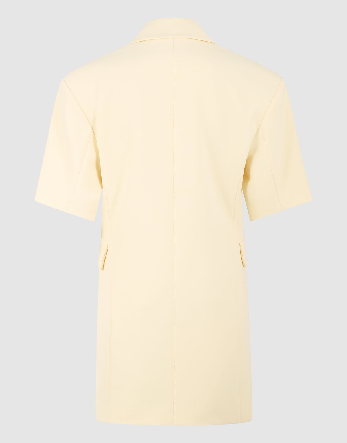 Short Sleeve Blazer Mini Jurk Lichtgeel