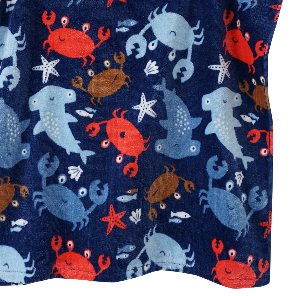Topolino Badeponcho mit Meerestieren dunkelblau