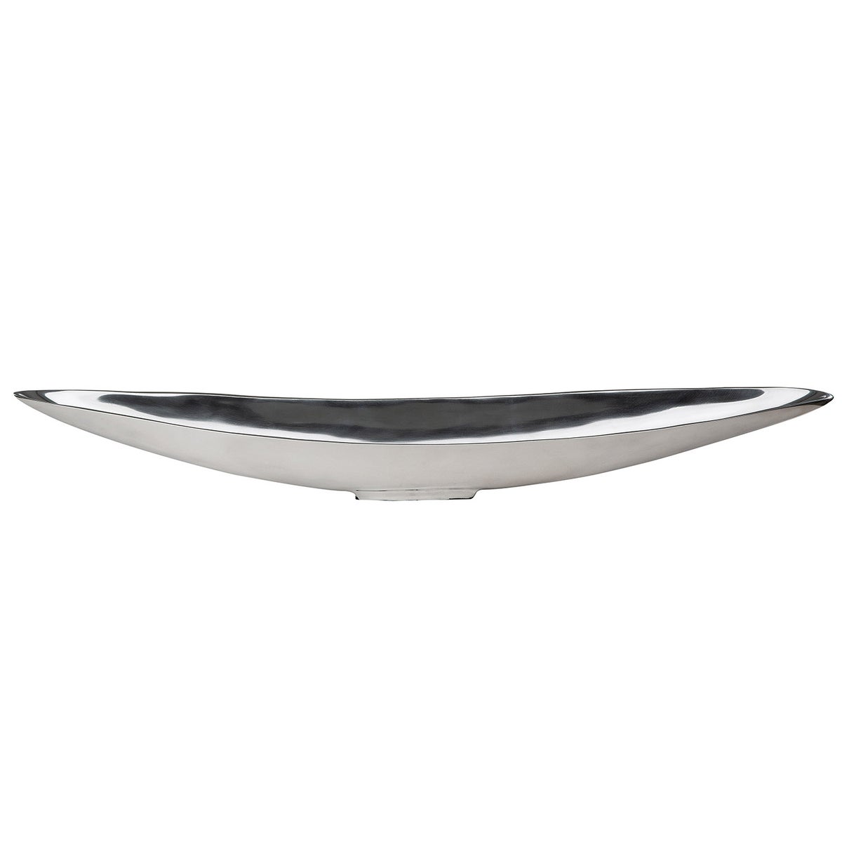 GILDE decoratieve schaal, 8,5 cm hoog, 80 cm breed, zilverkleurig aluminium