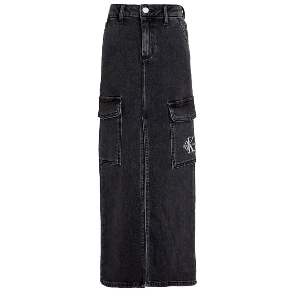 Køb Calvin Klein Charcoal Grey Rgd Maxi Denim Nederdel