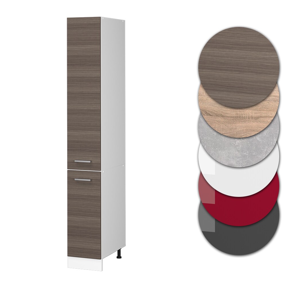 Vicco Apothekerhochschrank Küchenschrank Küchenzeile R-Line 30 cm Weiß Edelgrau