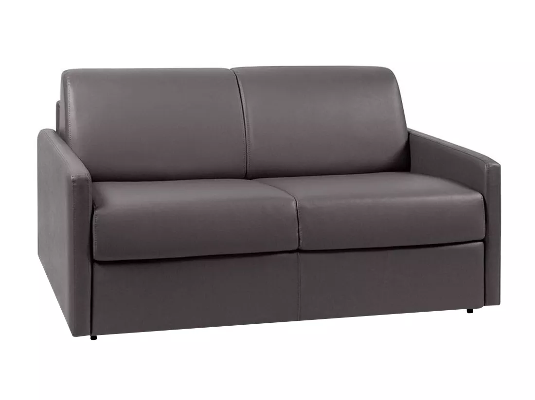 Canapé 2 places convertible express en simili gris - Couchage 120 cm - Matelas 18 cm CALIFE