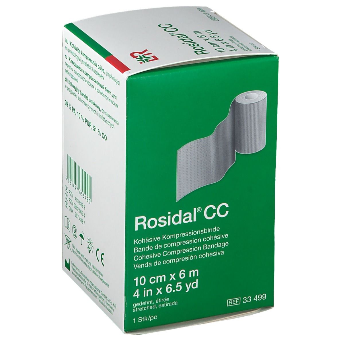 ROSIDAL CC kohäsive Kompressionsbinde 10 cm x 6 m