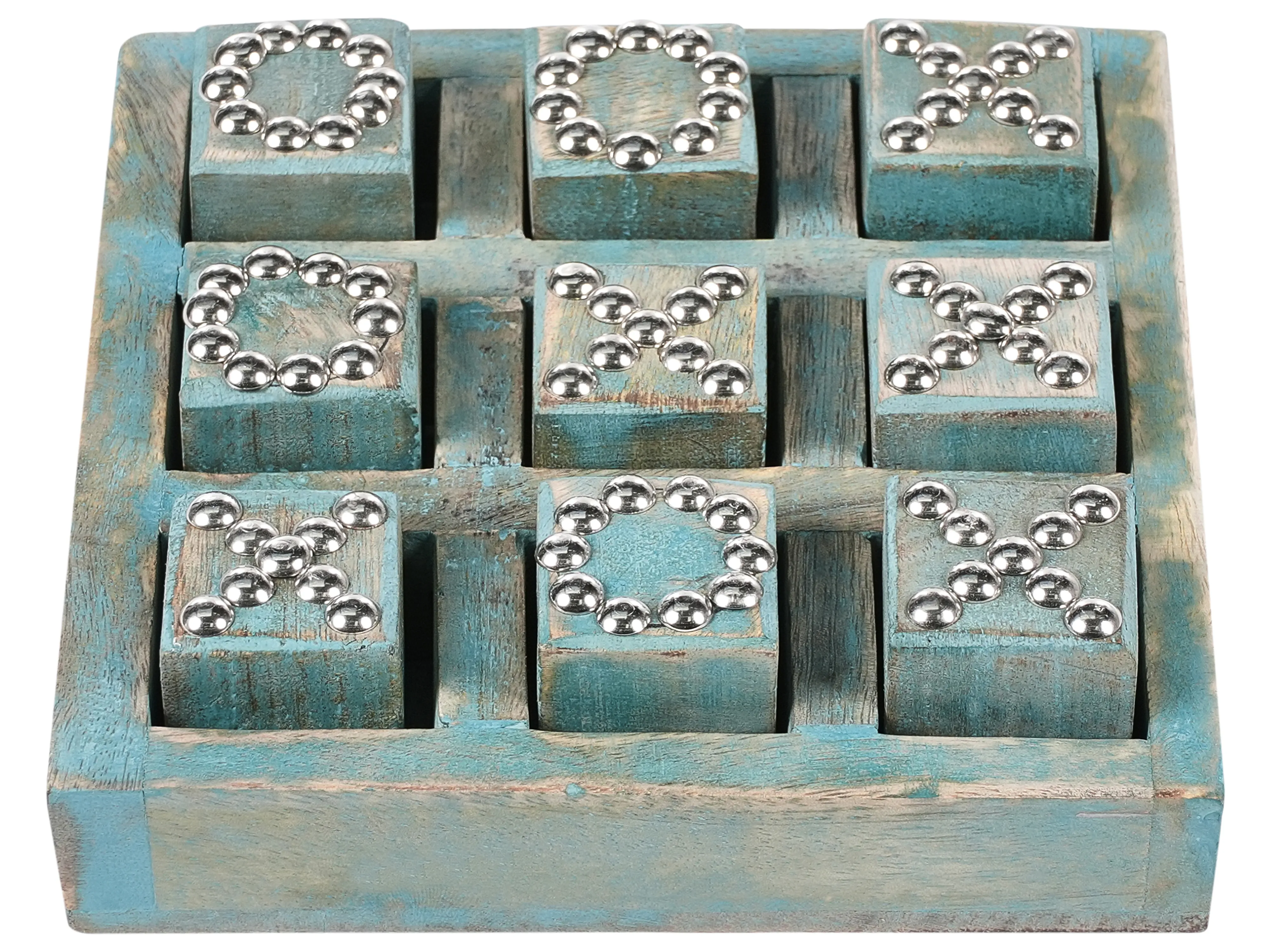 Tic-Tac-Toe spel KINA Mangohout Blauw