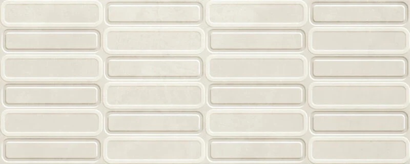 Tegelsample: Jabo Alure wandtegel ivoor ovaal decor 30x75cm gerectificeerd