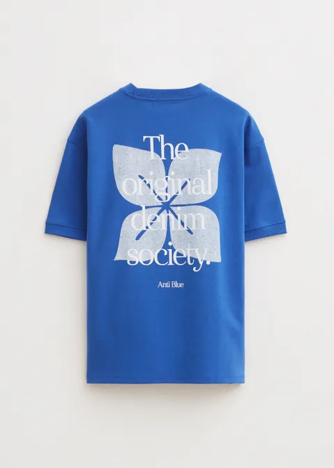 T-shirt met print society blauw (BLW.K)