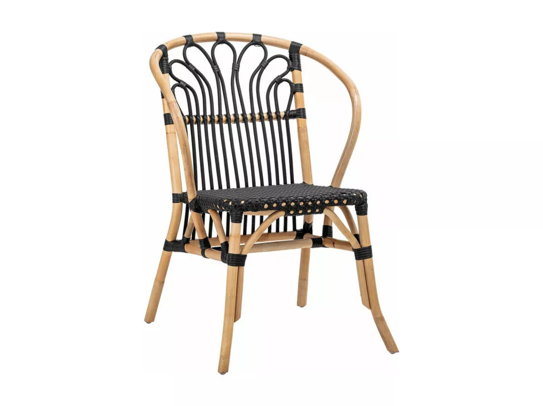 MAILA - Fauteuil en rotin et simili cuir