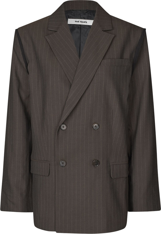 Oval Square Bonnie Blazer Dark brown pinstripe