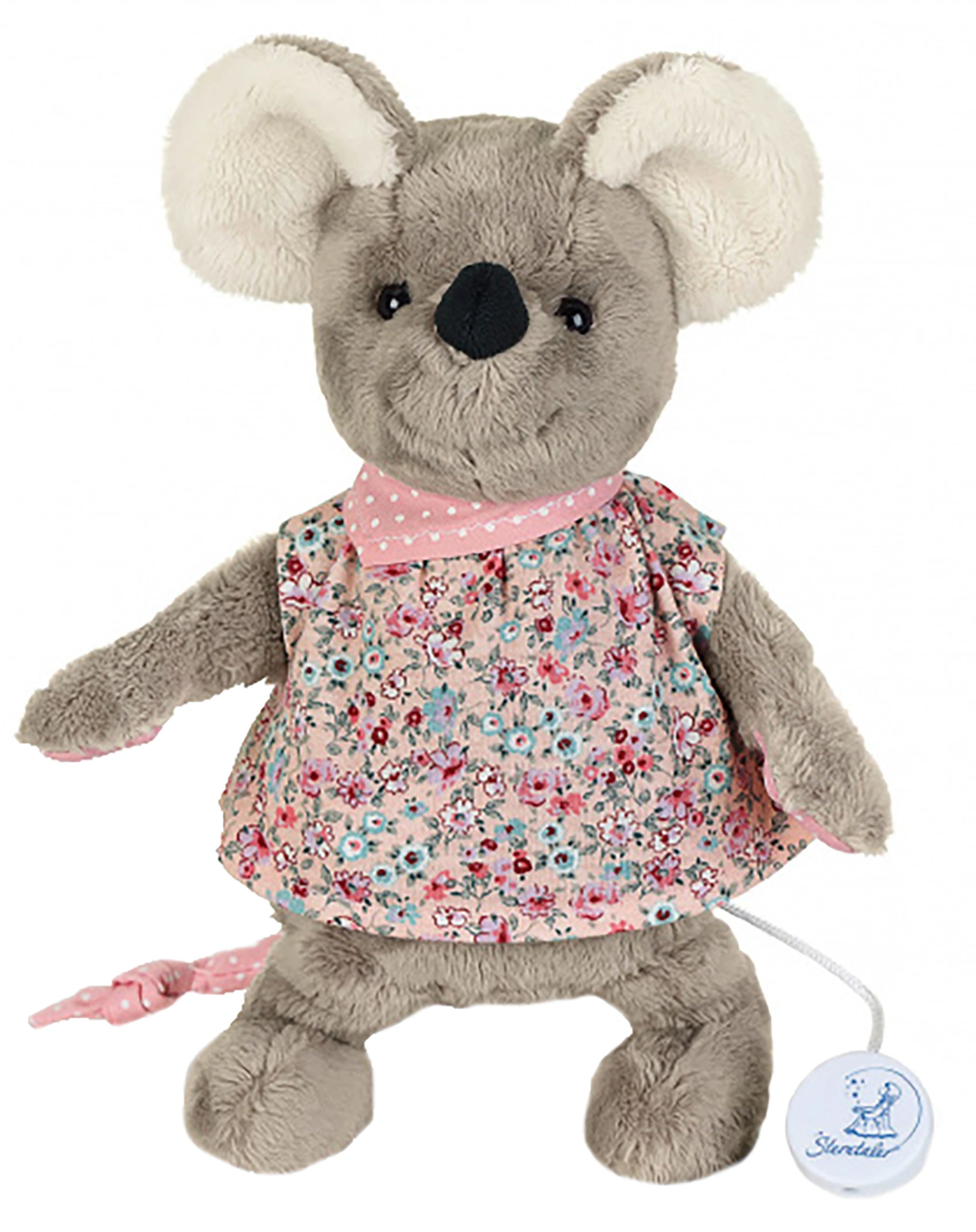 Spieluhr M – MAUS MABEL in rosa/grau