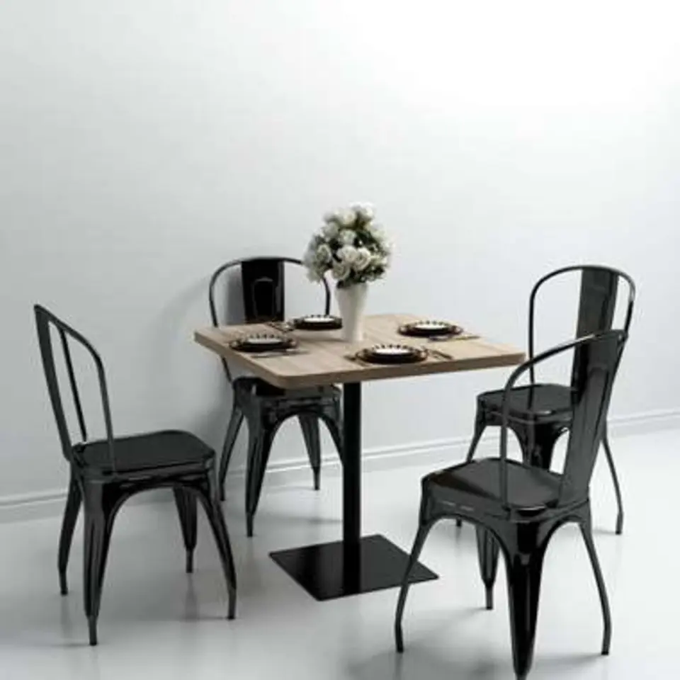 vidaXL - Eetkamertafel - Beige - MDF - 80 x 80 x 75 cm