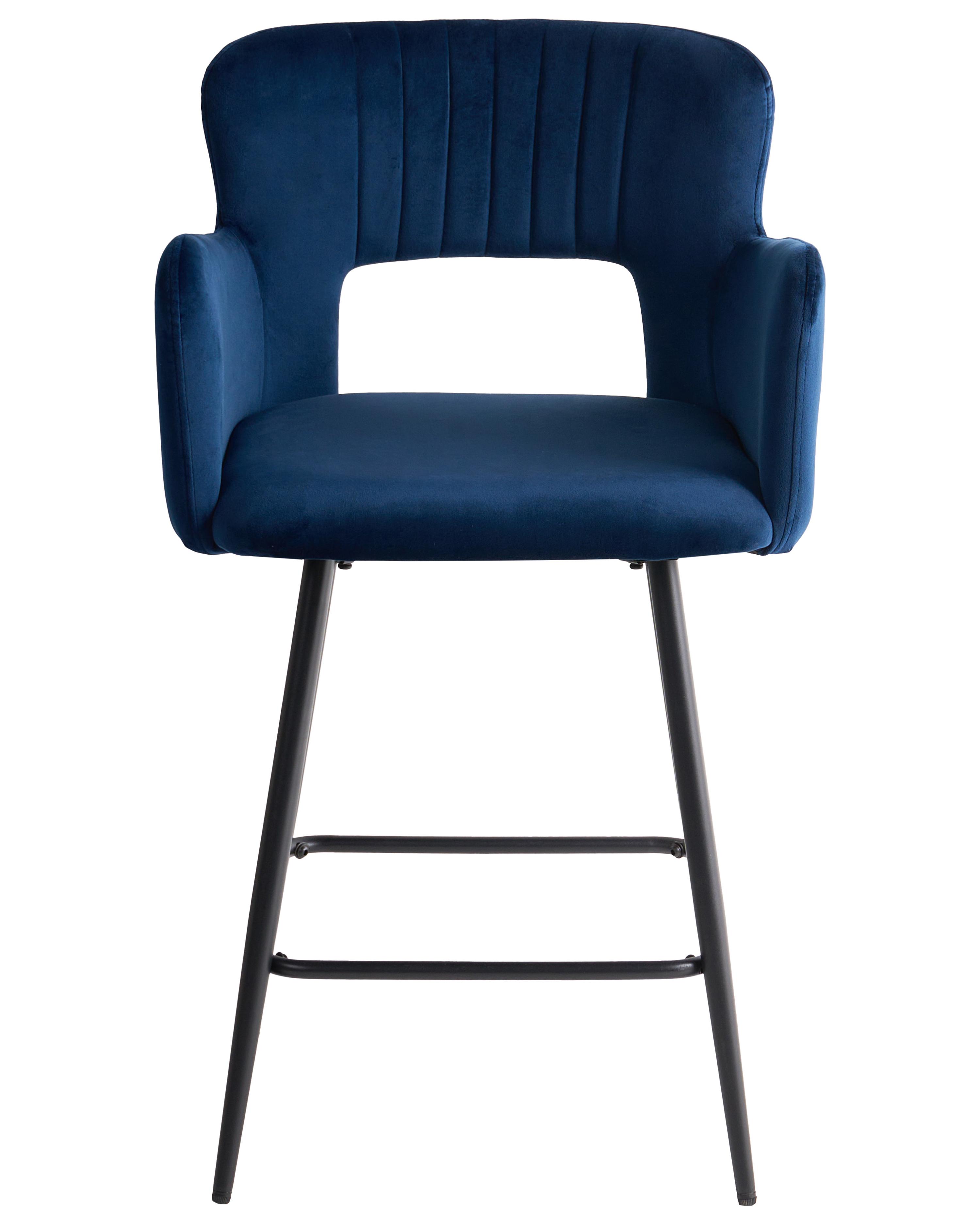 Set van 2 barstoelen SANILAC Fluweel Marineblauw
