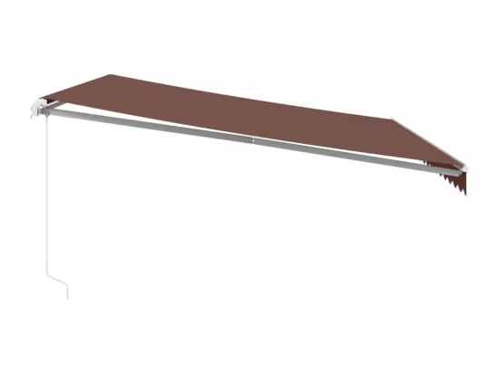 Auvent manuel rétractable avec LED marron 450x300 cm