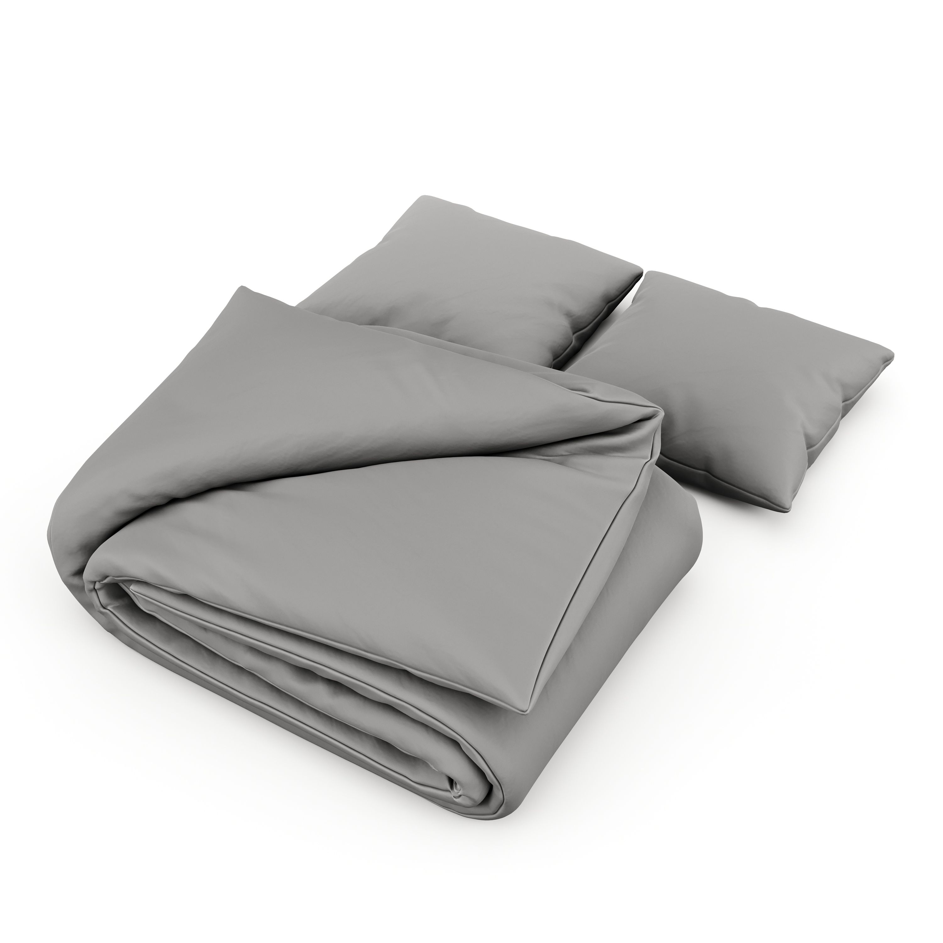 Bettwäsche 3-teilig 65 x 65 cm + 200 x 210 cm anthrazit